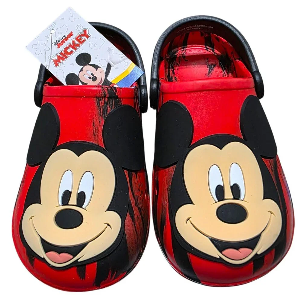 Disney Toddler Clogs Mickey Mouse Red Unisex Size 5/6 & 9/10 Back Swivel Strap - Picture 1 of 8